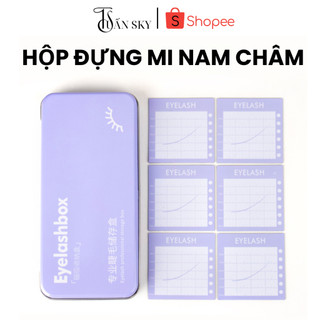  Hộp đựng mi giả nam châm từ tính- Hộp 6 tấm nam châm từ tính gắn mi giả Dụng cụ nối mi Tuấn SKY 