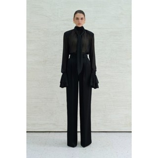  Áo Sơ Mi Thiết Kế Buộc Khăn Nữ WHITE ANT Cổ Tay Loe Layer 2 Lớp THALIA LONG BLOUSE 170100032 