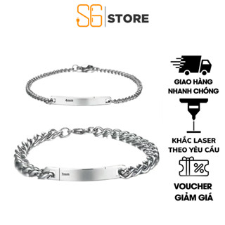  Vòng lắc tay titan S6 có khắc tên logo ký tự theo yêu cầu quà tặng sang trọng cho tất cả mọi người nam nữ đều đeo được 