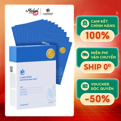 Hộp 10 miếng mặt nạ phục hồi da Caryophy 25g (Caryophy Skin Repair Mask Sheet 25g)