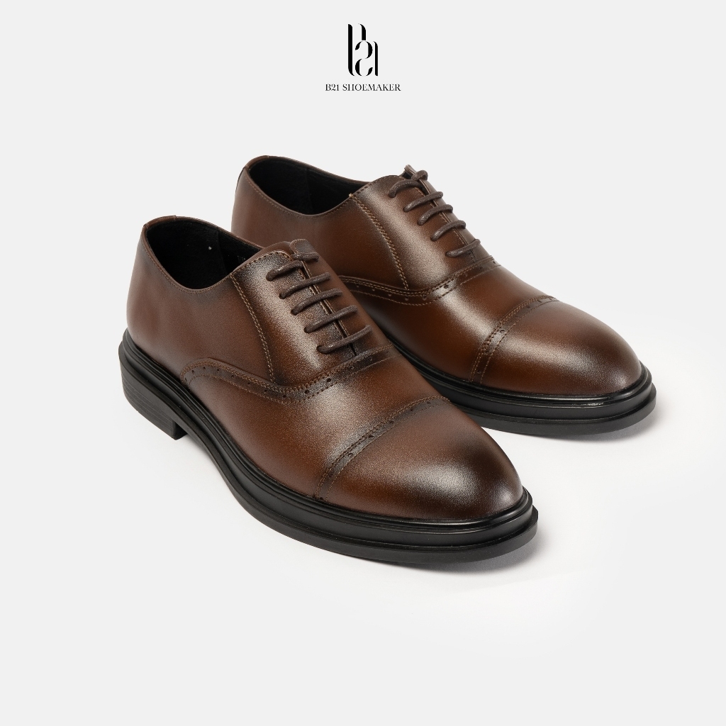 Giày Tây Nam Da Bò Công Sở Shoemaker Kiểu Oxford Sang Trọng Lịch Sự Chuẩn Gu Phái Mạnh OF022 - B21