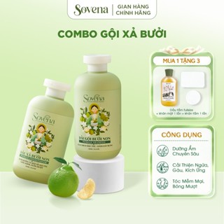   Combo mua 1 tặng 3  Dầu gội xả thiên nhiên Bưởi Nhài Gừng Sovena - Không silicone paraben hỗ trợ mọc tóc ngăn rụng 
