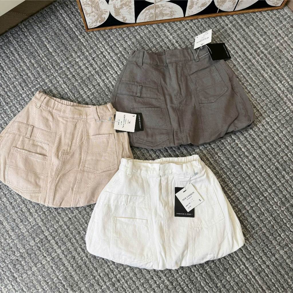 YURI JEANS - Quần Váy Short Bí Lưng Chun Co Giãn