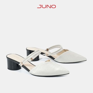  Giày Cao Gót Nữ 5cm Thời Trang JUNO Giày Mules Mũi Nhọn Gót Trụ CG05097 
