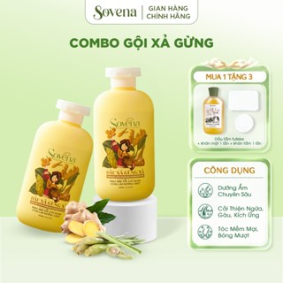   Combo mua 1 tặng 3  Dầu gội xả thiên nhiên Gừng Nhài Bưởi Sovena - Không silicone paraben hỗ trợ mọc tóc ngăn rụng 