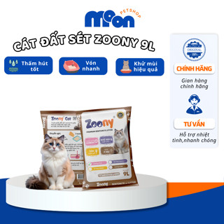 [COMBO 3 TÚI] Cát mèo Zoony 9L, cát vệ sinh cho mèo giá rẻ thấm hút khử mùi tốt