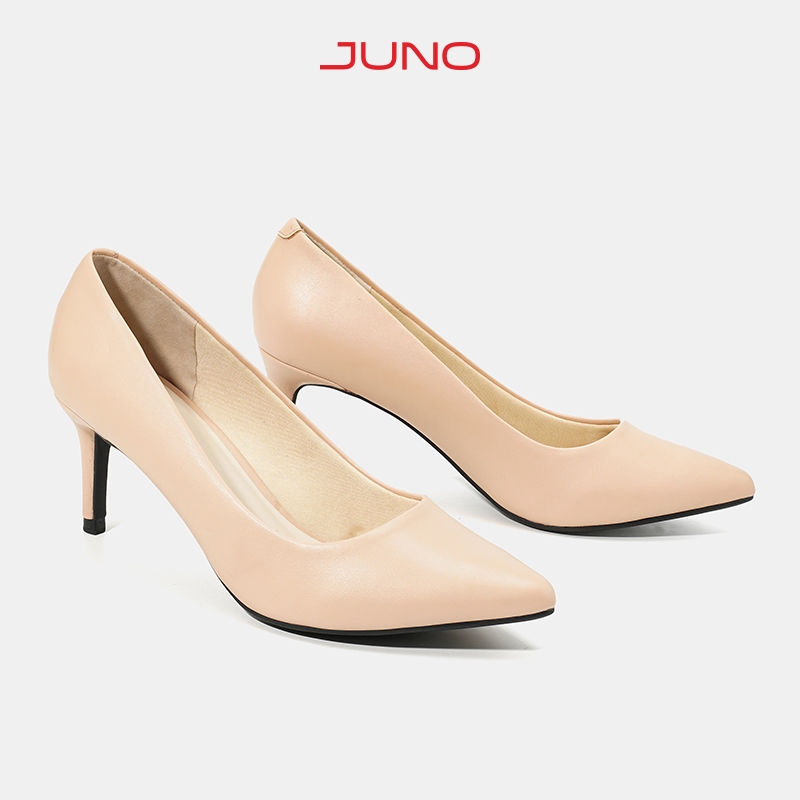 Giày Cao Gót Nữ 7cm Thời Trang JUNO Giày Cao Gót Mũi Nhọn Gót Thanh CG07080