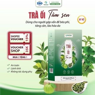  Trà ổi tâm sen TRATOSA 8 Vị thảo dược Hộp 50 túi lọc dùng 1 tháng hoàn toàn từ thiên nhiên 