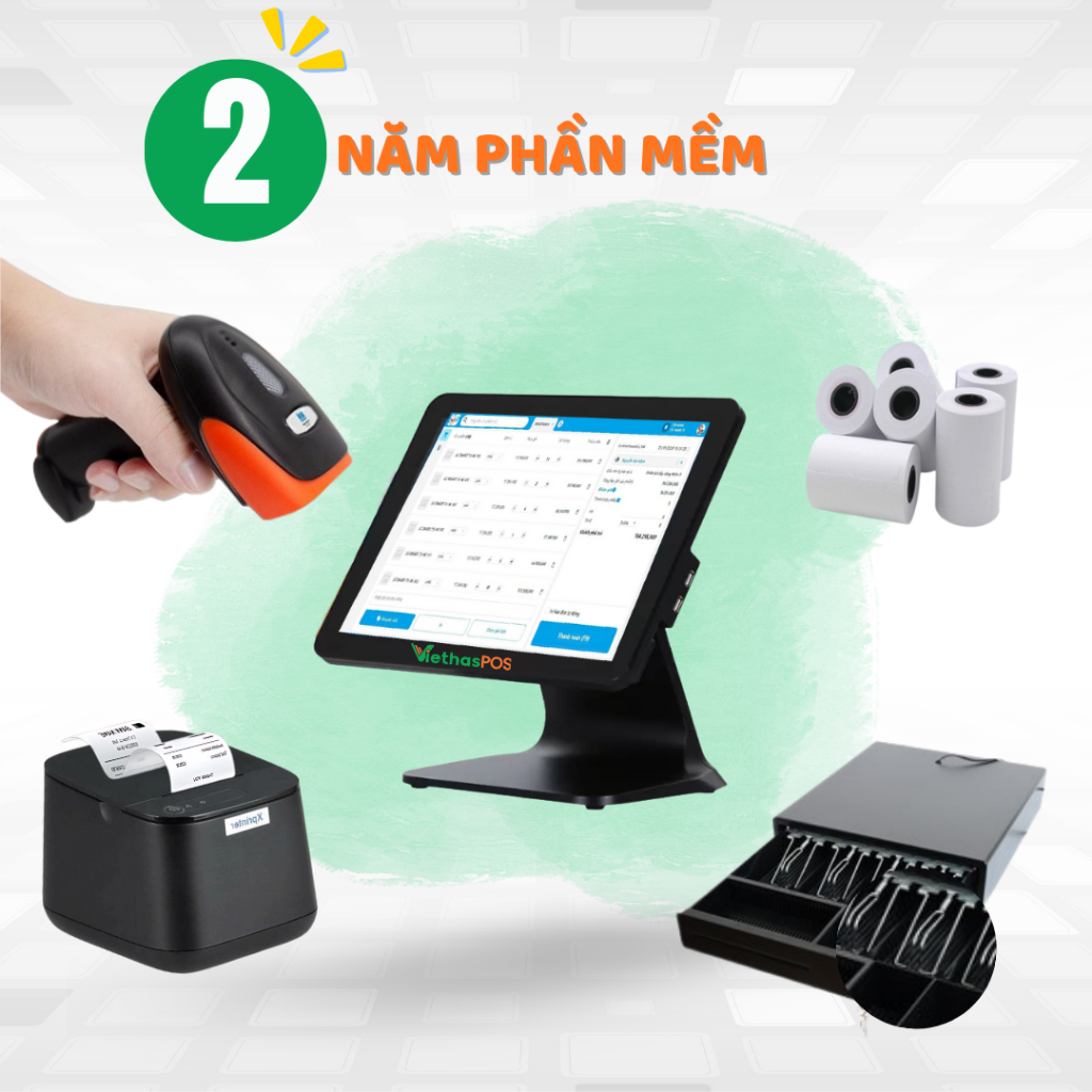 Bộ Máy POS Tính Tiền VIETHAS VIP5221-2
