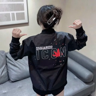  Áo Khoác Gió Bomber DSQ ICON Lá Phong Chất Liệu Gió 2 Lớp Phong Cách Boy Phố cho cả nam và nữ HOT 2024  D12  