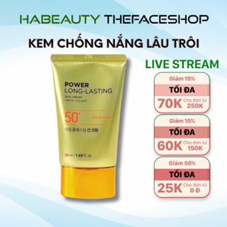  Kem chống nắng trang điểm dưỡng da lâu trôi The Face Shop Power Long Lasting SPF50+ PA+++ 50ml 