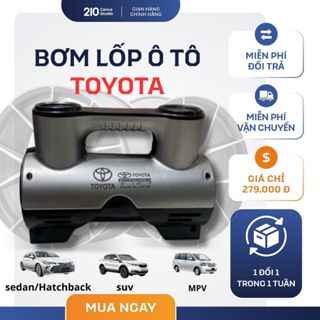 Máy bơm lốp ô tô 12V Toyota tự ngắt, đồng hồ điện tử, công suất lớn – công nghệ Nhật Bản