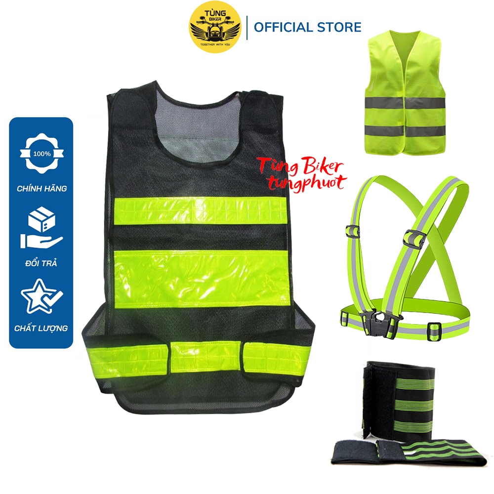 Áo Phản Quang, Dây Đai, Xà Cạp Bó Ống Chân Phản Quang Đi Phượt - Du Lịch Ban Đêm An Toàn (4 Mẫu)
