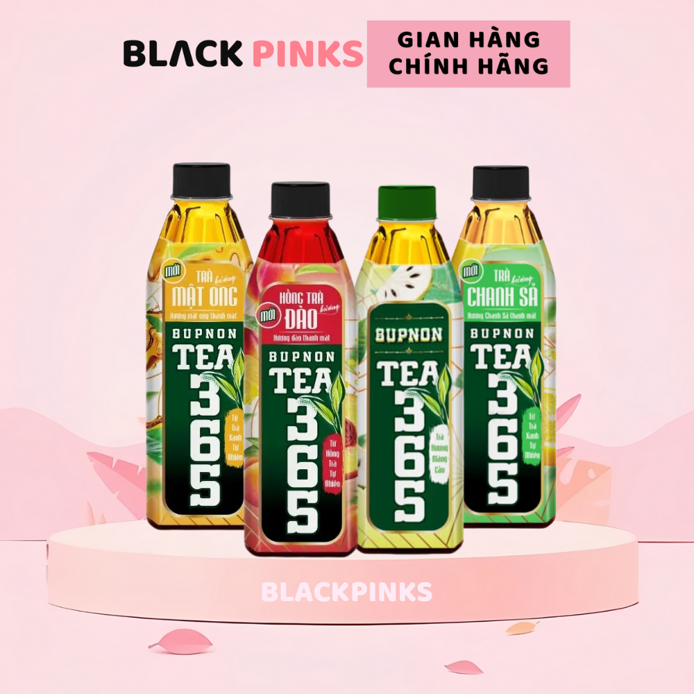Thùng 24 chai Bupnon Tea 365 hương đào/mật ong/chanh sả/mãng cầu 500ml
