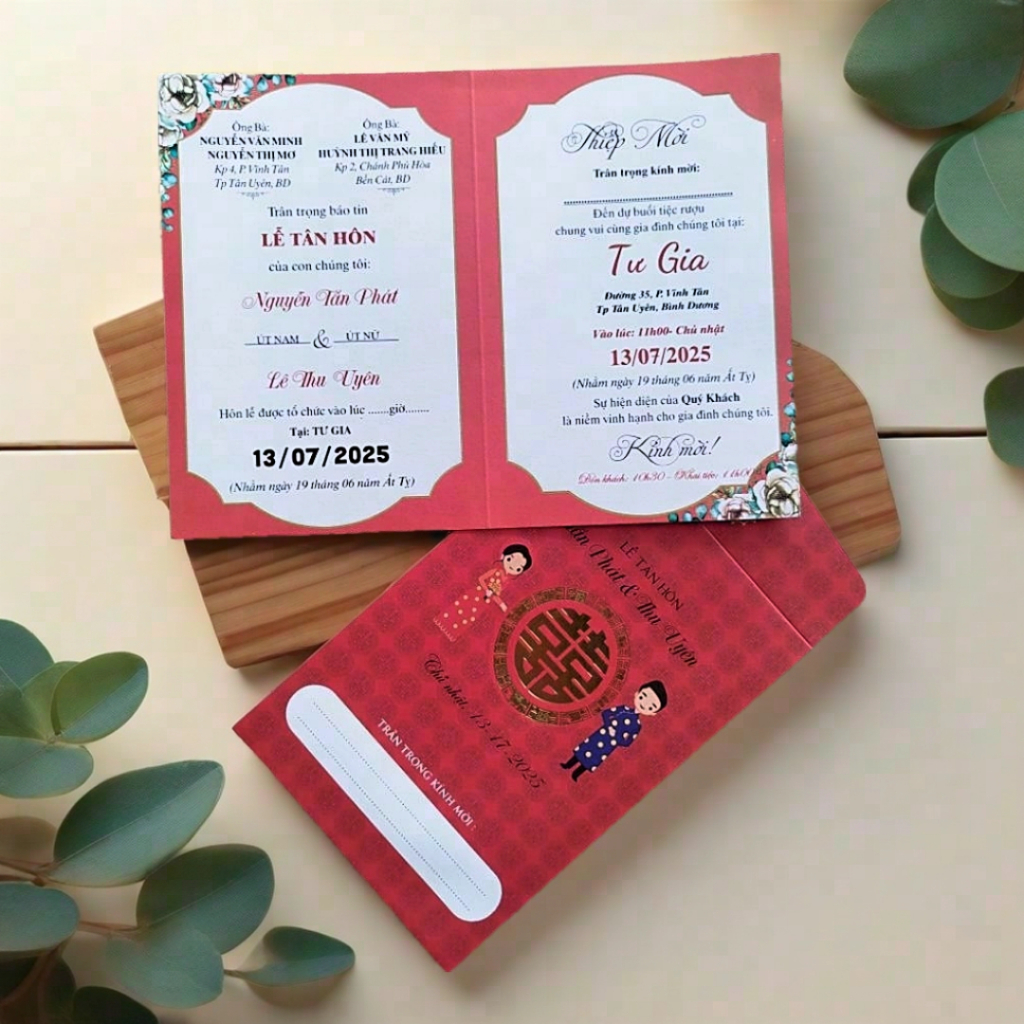50 thiệp báo hỷ, thiệp cưới..in hoàn thiện nội dung