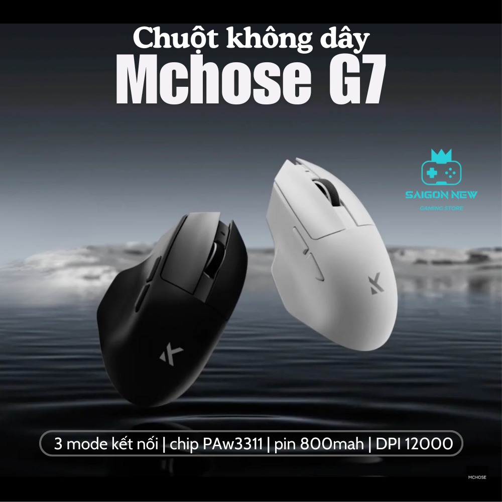 Chuột Không Dây Mchose G7 phù hợp văn phòng,chơi game - Thiết kế công thái học - Pin 800mAh - Chip PAW3311 | BigBuy360 - bigbuy360.vn