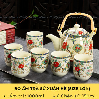 Bộ Ấm Chén Gốm Sứ Họa Tiết – Set Ấm Pha Trà Cao Cấp, Sang Trọng / THU QUỲNH HOME DECOR