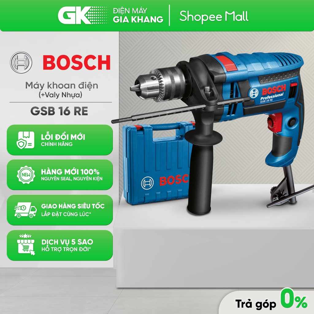 (06012281K1) Máy Khoan Bosch GSB 16 RE (Valy Nhựa) [Toàn Quốc]