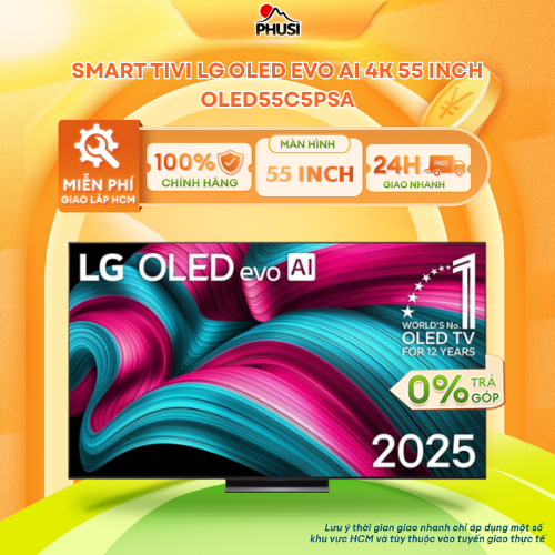 OLED55C5PSA [GIAO MIỄN PHÍ HCM] Smart Tivi OLED evo LG AI 4K 55 inch OLED55C5PSA - CHÍNH HÃNG