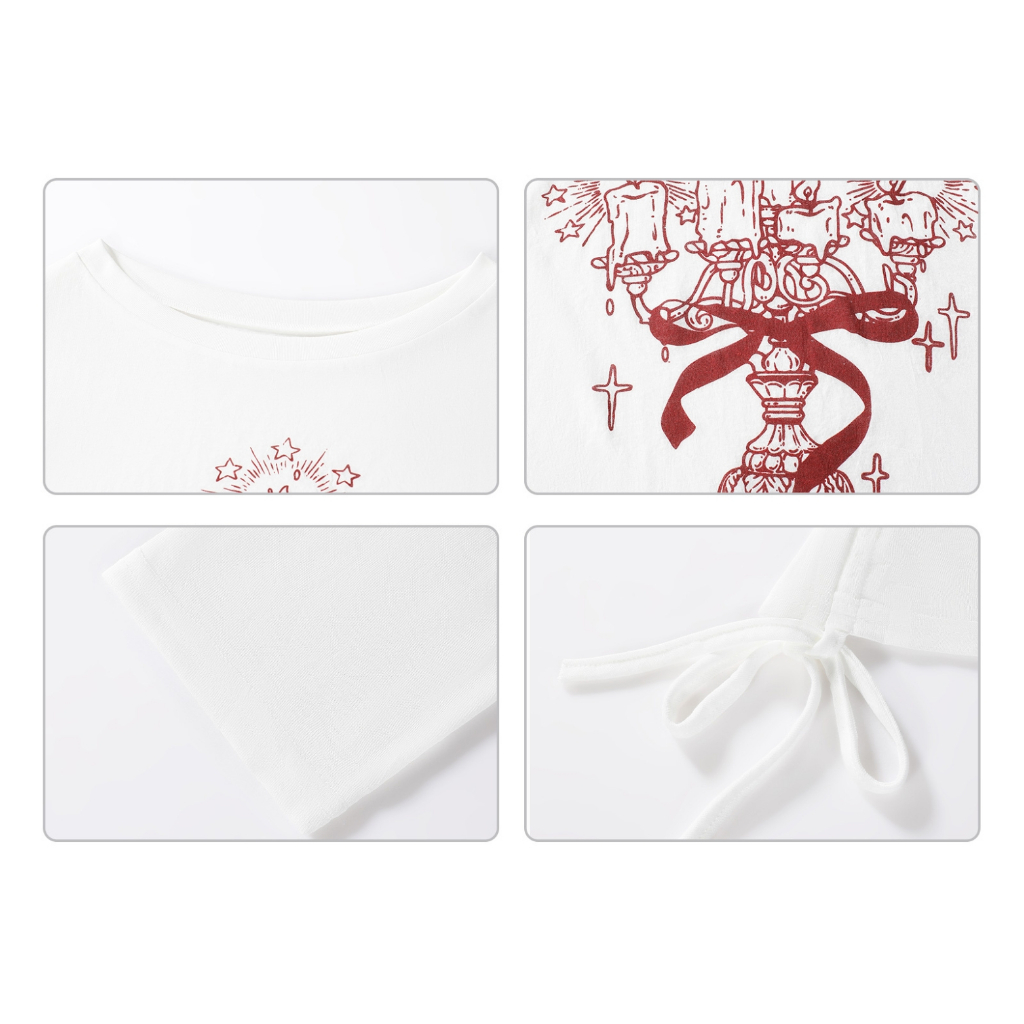 Áo thun nữ dài tay hoạ tiết đèn thần, Áo thun giấy xuyên thấu trễ vai in hình graffiti dễ thương - AT01 | BigBuy360 - bigbuy360.vn