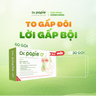 [60 GÓI] Gạc rơ lưỡi Dr.Papie PHIÊN BẢN GIỚI HẠN vệ sinh lưỡi nướu khoang miệng bé sơ sinh (60 gói/hộp)