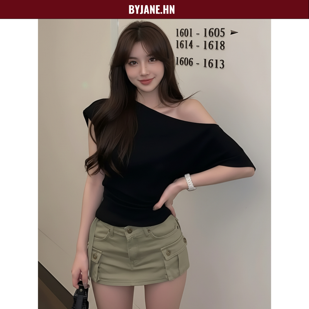 Áo Thun Nữ Trễ Vai Tay Ngắn Cotton Co Giãn Mềm Mịn Tôn Dáng Gợi Cảm BYJANE (từ 39–62kg) – 623 | BigBuy360 - bigbuy360.vn