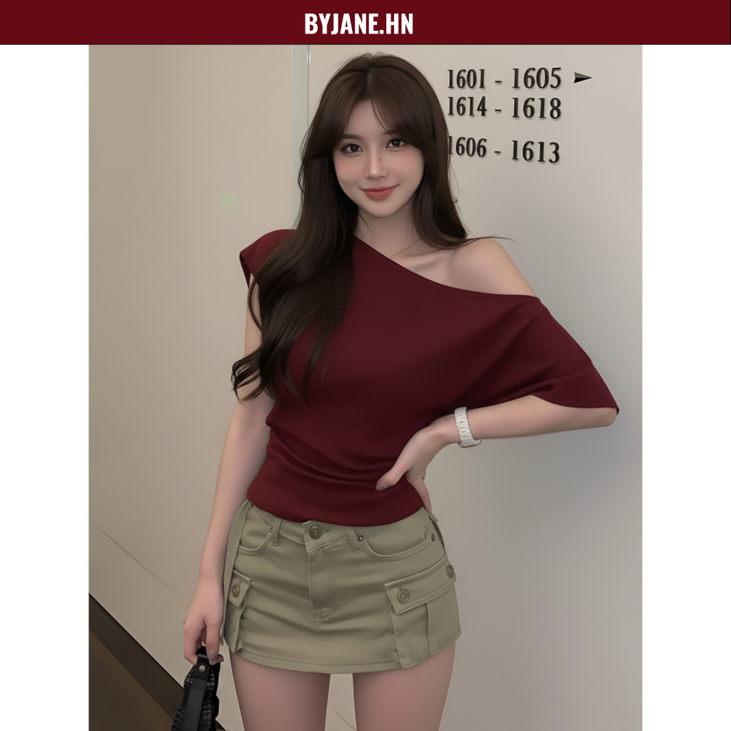 Áo Thun Nữ Trễ Vai Tay Ngắn Cotton Co Giãn Mềm Mịn Tôn Dáng Gợi Cảm BYJANE (từ 39–62kg) – 623 | BigBuy360 - bigbuy360.vn