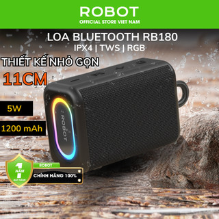  Loa Bluetooth Mini ROBOT RB180 Công Suất 5W Đèn Led RGB Kháng Nước TWS Tiện Lợi Âm Bass Mạnh - Bảo Hành 1 Đổi 1 