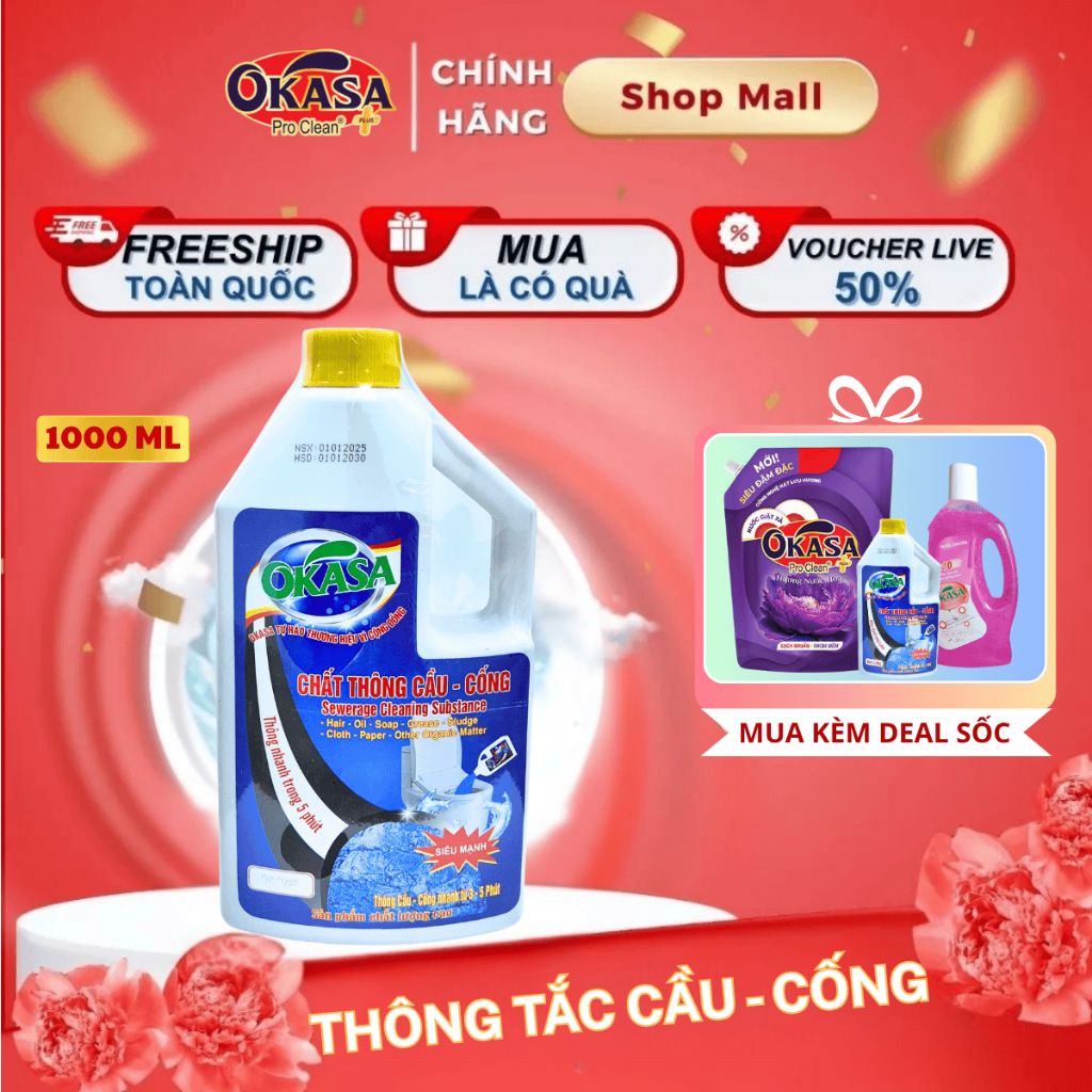 "NƯỚC THÔNG TẮC BỒN CẦU-CỐNG OKASA SIÊU MẠNH, THÔNG TẮC NHANH CHÓNG, HIỆU QUẢ CAO"