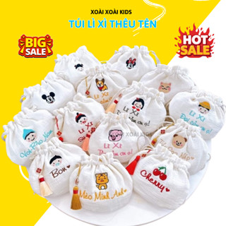   THÊU TÊN miễn phí Sẵn nhận trong ngày  Túi đựng lì xì túi đeo chéo thêu tên theo yêu cầu cho bé phong cách Hàn Quốc 