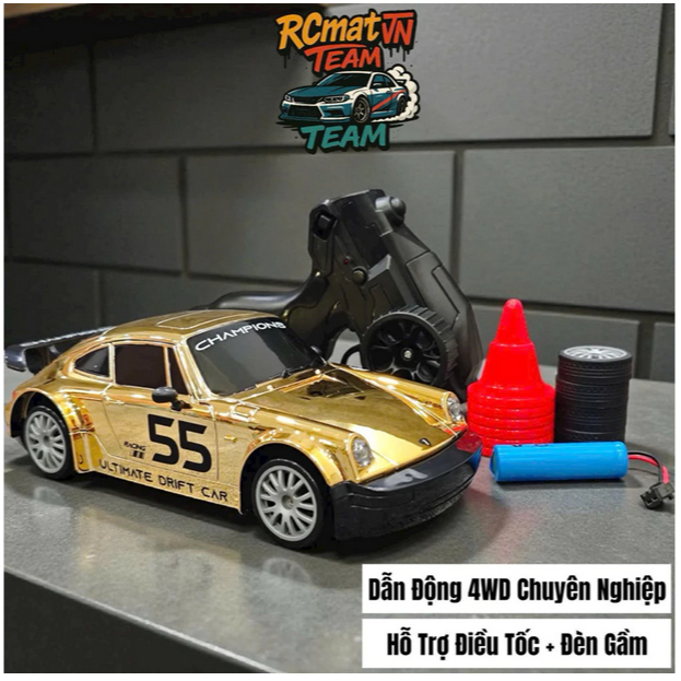 Xe điều khiển mini Drift Porche Attitude 1:20 NEW 2025 hỗ trợ pin sạc, lốp drift và đèn