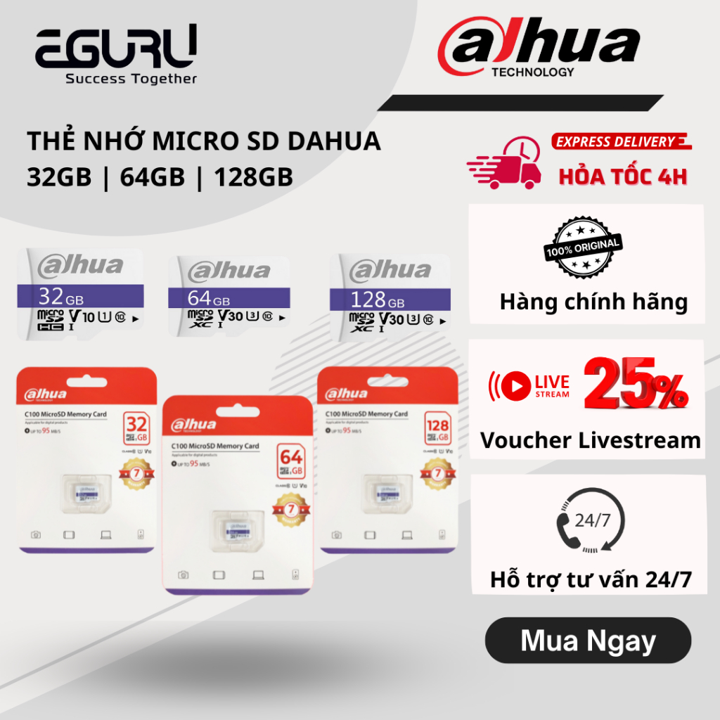 Thẻ nhớ Dahua DHI-TF-C100/32GB | 64Gb | 128GB - Bảo Hành Chính Hãng