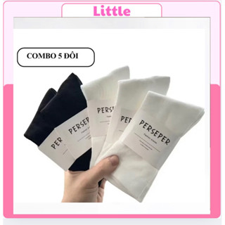 Sét 5 Đôi Tất Vớ Nam Nữ Cổ Cao Phong Cách Hàn Quốc chất Liệu Cotton