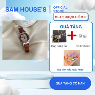   Tặng kèm quà xinh  Đồng Hồ Nữ Doukou Mặt Nhỏ Số Dây Da Cao Cấp Phong Cách Retro 