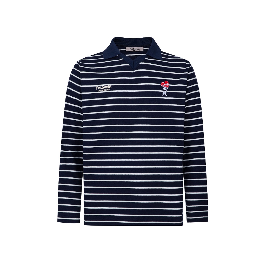 FW.GOODS - Polo Shirt Long Sleeve Boxy - Áo thun có cổ tay dài sọc nam nữ