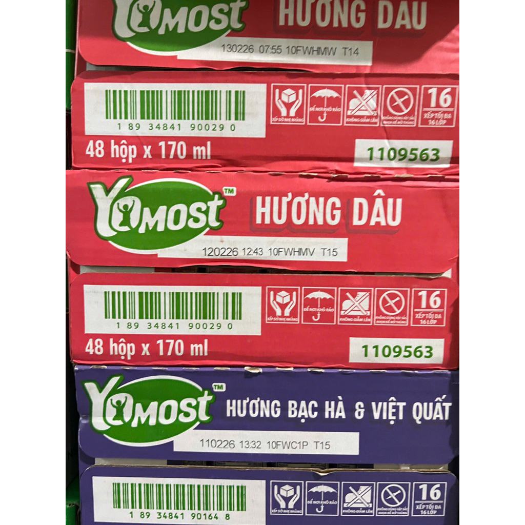 SỮA CHUA UỐNG YOMOST CÁC VỊ 1 thùng 48HỘP x 170ML