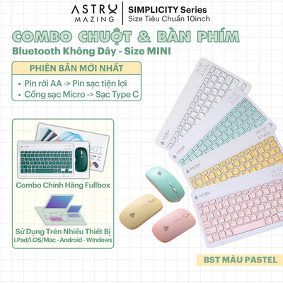 Combo chuột và bàn phím AstroMazing bluetooth không dây size mini cho máy tính bảng, tablet
