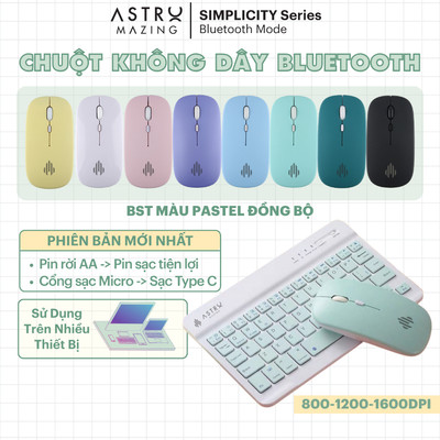 Chuột Bluetooth không dây AstroMazing silent siêu êm cho iPad, Android, Laptop, Macbook