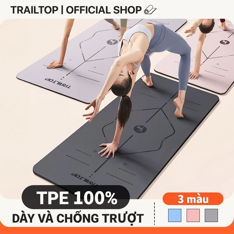  【COD Trailtop Thảm Tập Yoga Thảm Tập Gym Có Thể Giáo Dục Tại Nhà Cao Su Non TPE Cao Cấp Dày 6 8mm 