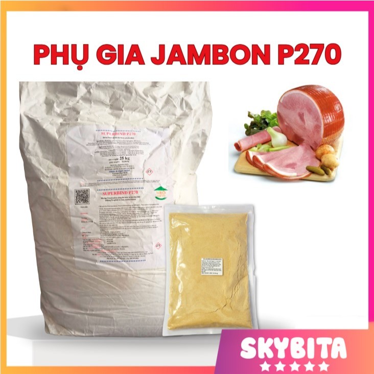 [100-300gr] Phụ gia JAMBON SUPERBIND P270 – Tạo kết cấu, giữ nước, cắt lát tốt cho thịt JAMBON