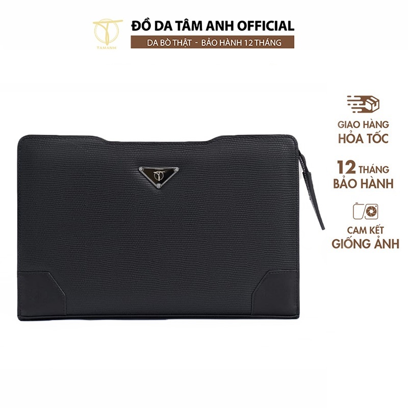 Ví Cầm Tay Nam Da Bò Tâm Anh VCTTA88087-D – Thiết Kế Sang Trọng, Vân Da Lịch Lãm, Phong Cách Hiện Đại