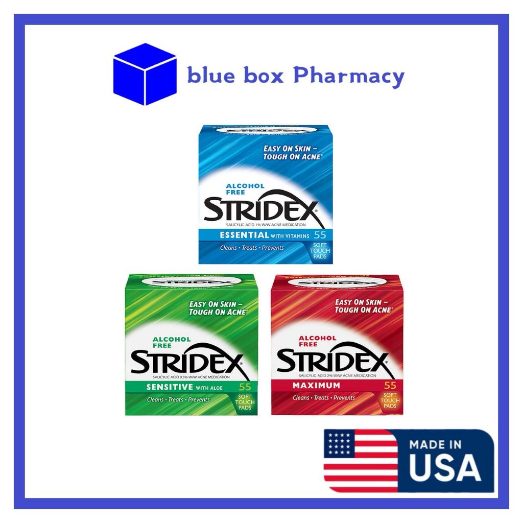 Miếng lau giảm mụn Toner Pad Stridex BHA, tẩy tế bào cho da nhạy cảm, alcoho free stridex BHA (55 mi