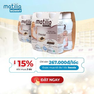  Matilia Mommy Sữa Bầu COMBO 3 lốc tiết kiệm 15%-Mix vị Socola Dâu Vani Biscust  tối đa 1 lốc Socola  