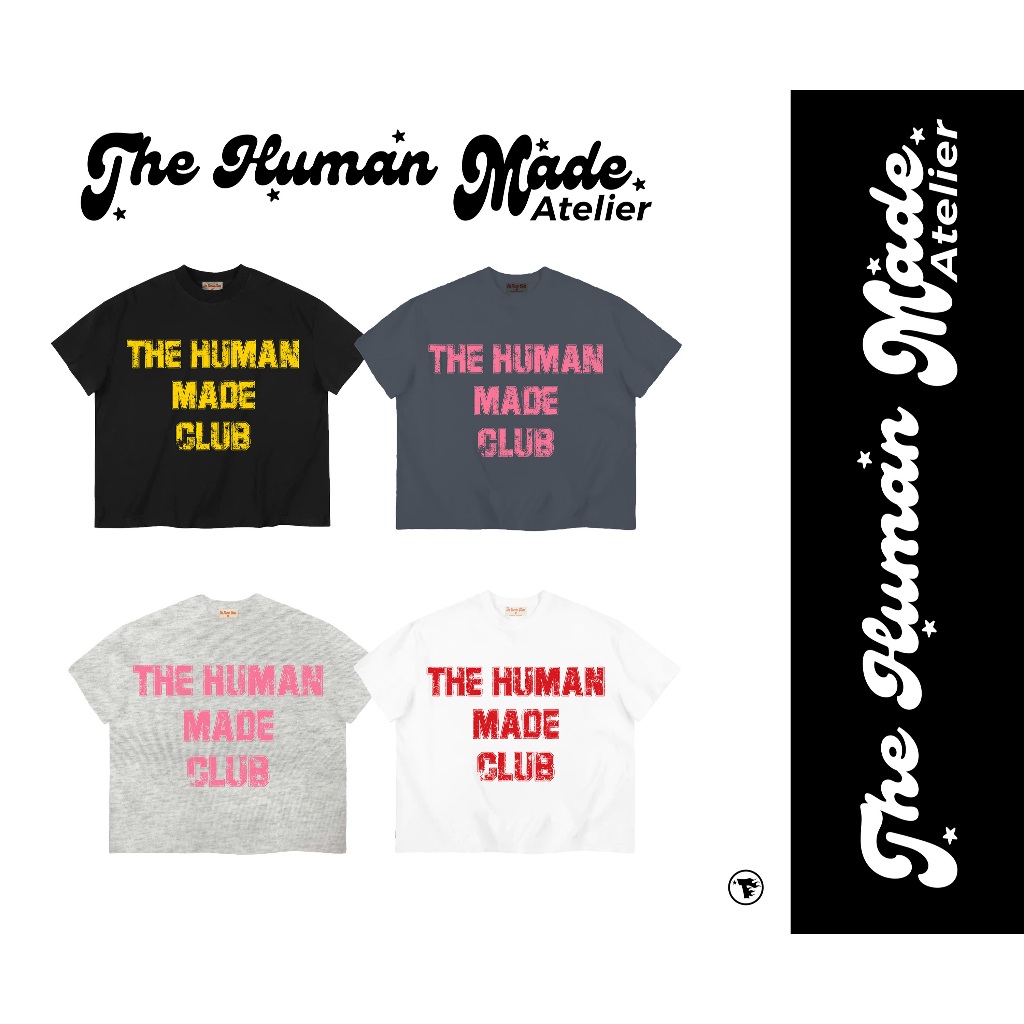 Áo thun form Boxy 250GSM | in big logo THE HUMAN MADE CLUB | The Human Made Atelier | cotton 100%