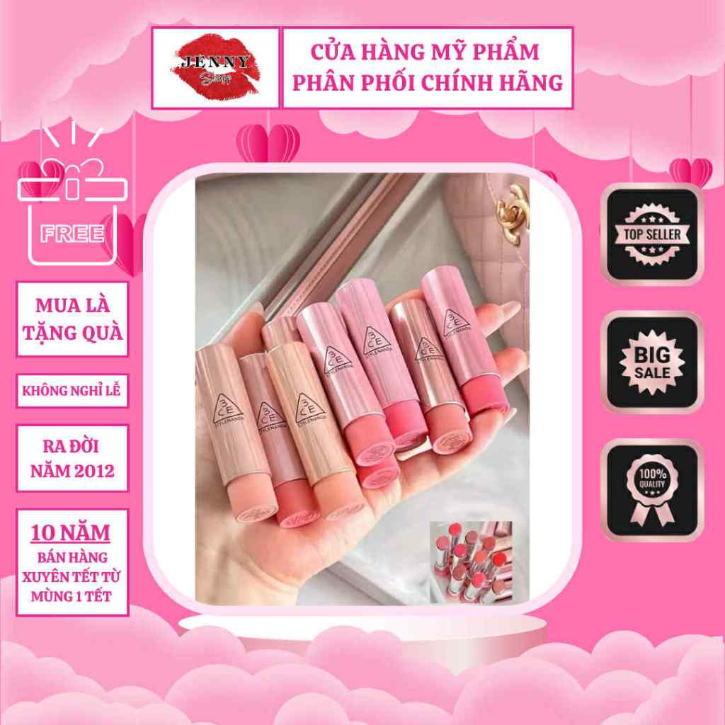 Son Bóng Dưỡng Môi Có Màu 3CE Glazy Lip Glow 5g, Son Dưỡng Môi Căng Bóng Có Màu 3CE