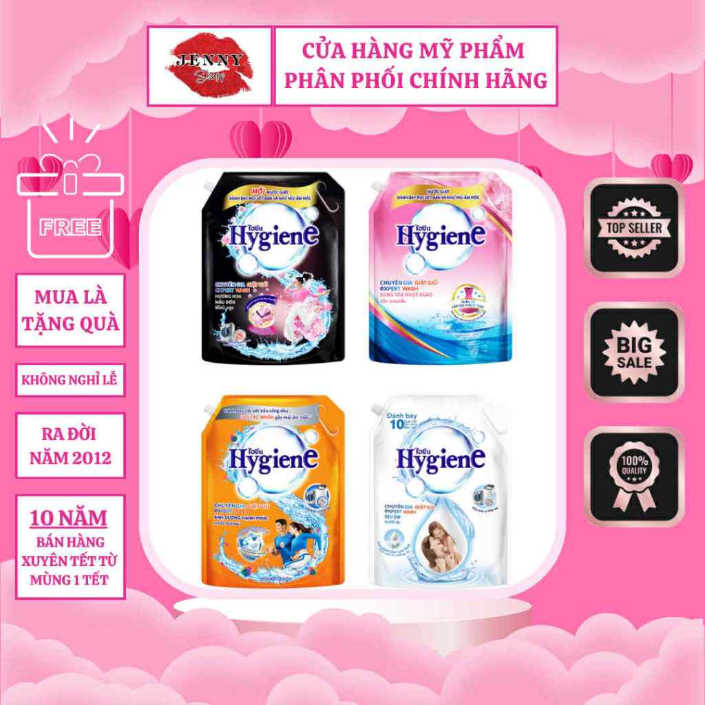 Nước Giặt Hygiene Thái Lan 1800ml – Đậm Đặc, Thơm Lâu, Giặt Sạch Quần Áo Gia Đình [Chính Hãng]