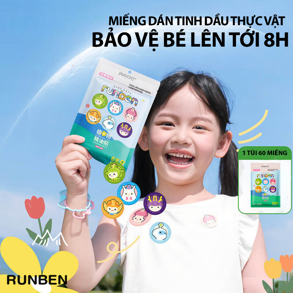 Miếng Dán Chống Muỗi Túi RUNBEN Cho Bé Chống Muỗi Và Côn Trùng Hiệu Quả Lên Đến 12H