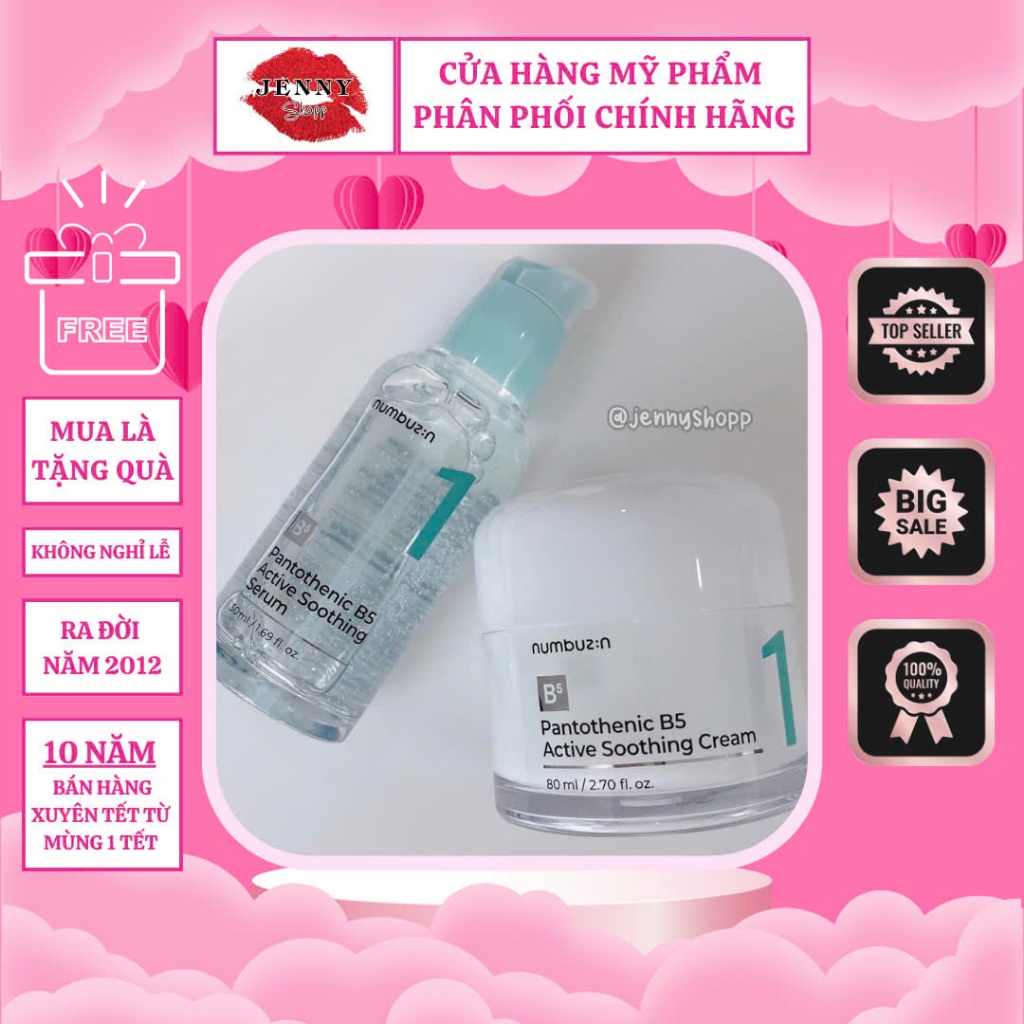 Bộ Tinh Chất & Kem Dưỡng Numbuzin No.1 Pantothenic B5 Active Soothing