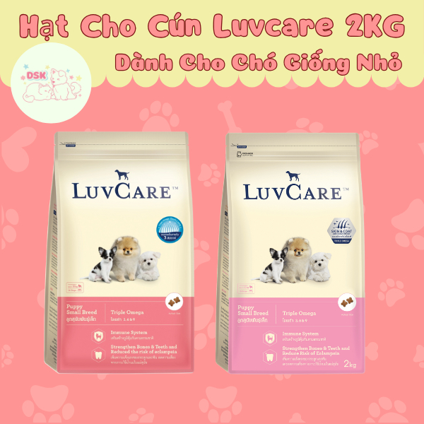 Hạt Cho Chó LUVCARE - Túi 2KG Chăm Sóc Da . Phù Hợp Chó Giống Nhỏ ( Pom , Poodle , Chihuahua ,.. )