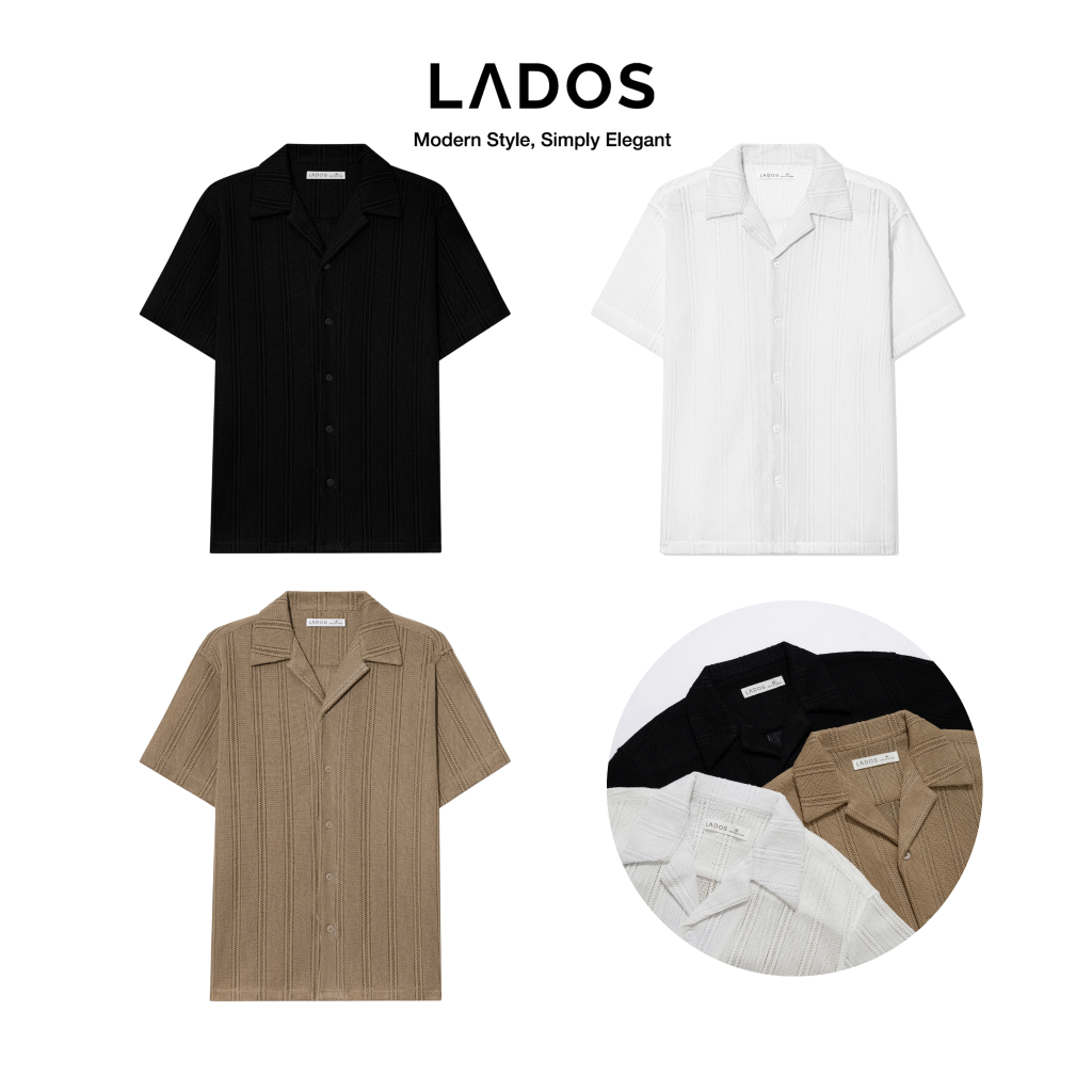 Áo Sơ Mi Cuban Shirt Nam LADOS-8167  Vải Lưới Dệt Cao Cấp, Thoáng Mát, Mềm Rũ, Form Relaxed Thời Tra